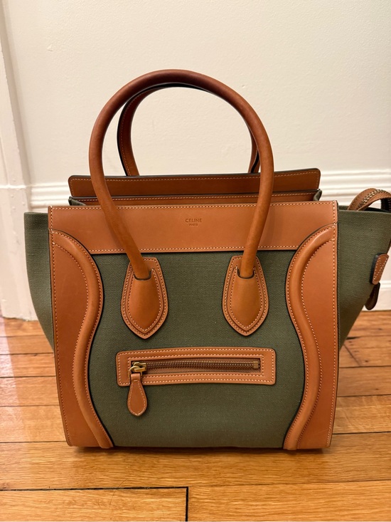 Celine Handbags - Flash sale before consignment; Celine Canvas and Leather Mini Luggage Tote